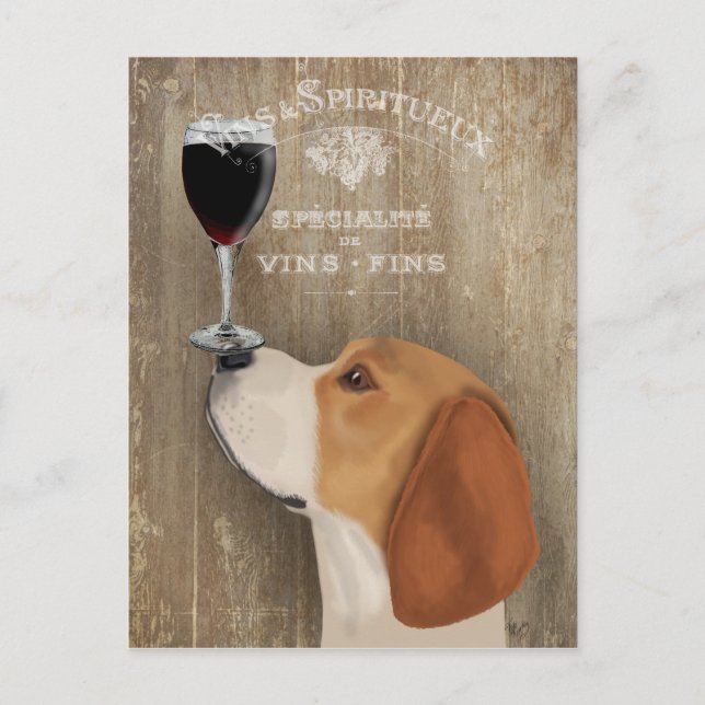 Dog Au Vin Beagle Postcard (Front)