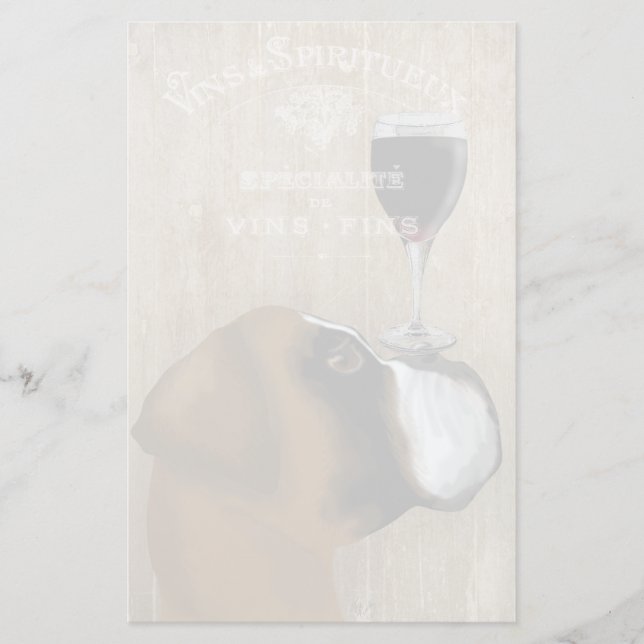 Dog Au Vin Boxer Stationery (Front)
