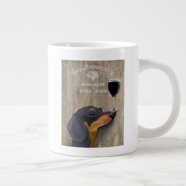 Dog Au Vin Dachshund Large Coffee Mug (Right)
