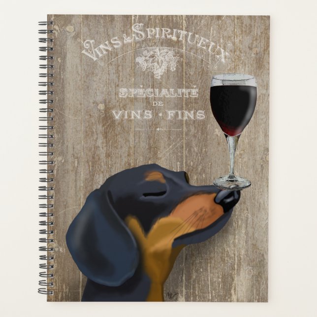 Dog Au Vin Dachshund Planner (Front)