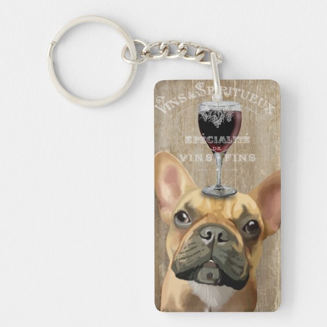 Dog Au Vin, French Bulldog Key Ring (Front)