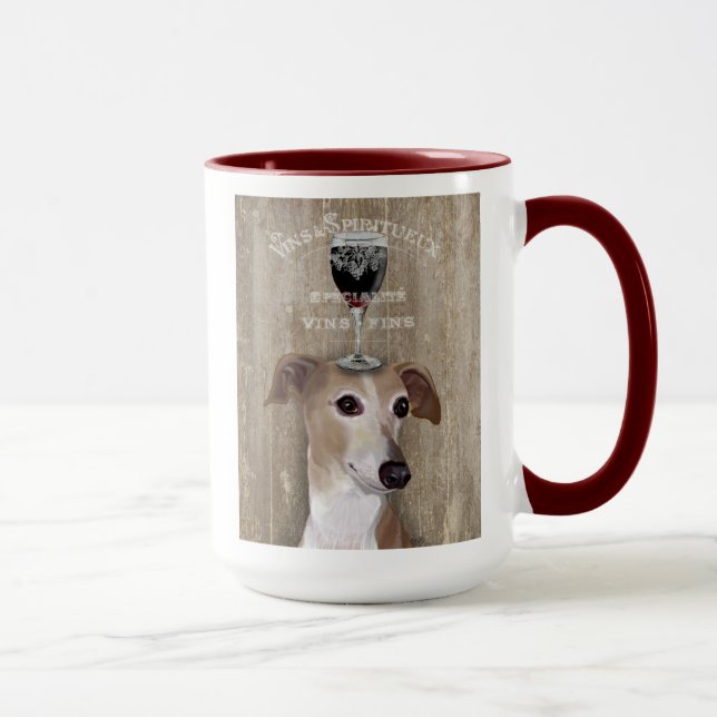 Dog Au Vin Greyhound Mug (Right)