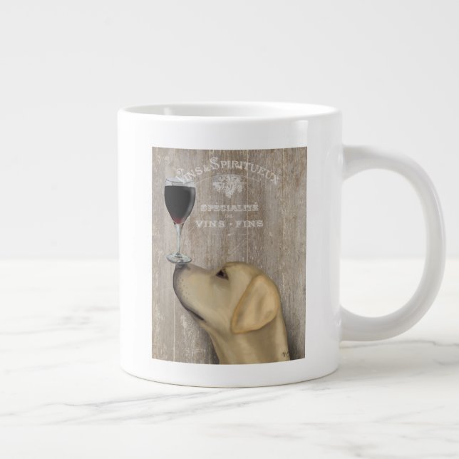 Dog Au Vin Yellow Labrador Large Coffee Mug (Right)