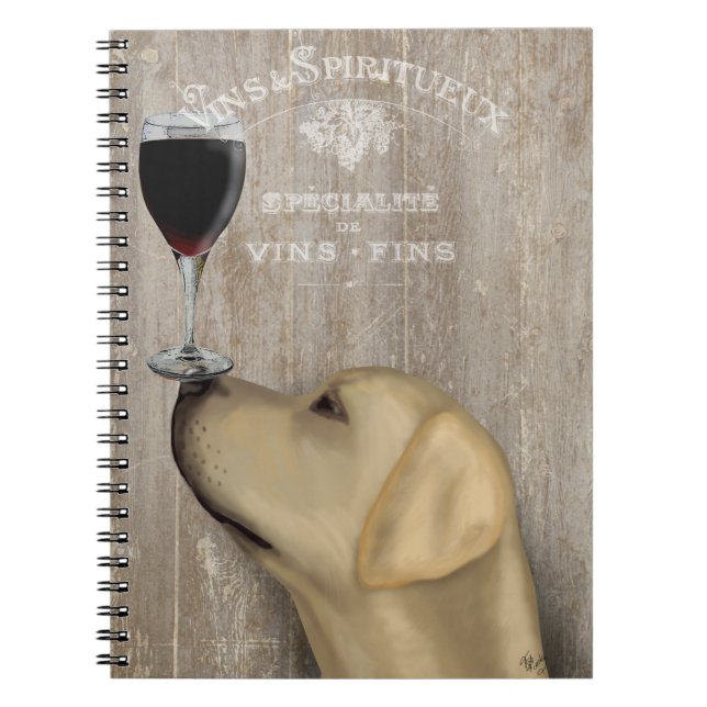 Dog Au Vin Yellow Labrador Notebook (Front)