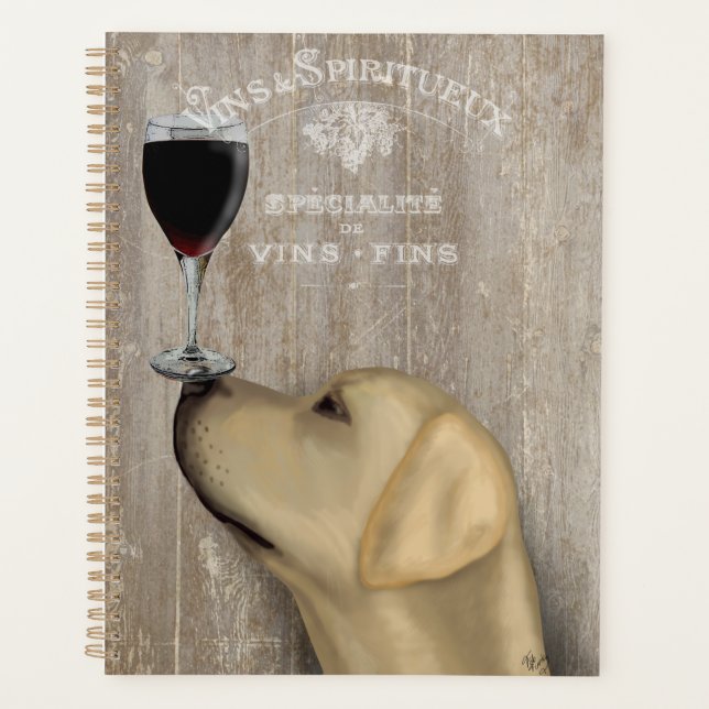 Dog Au Vin Yellow Labrador Planner (Front)