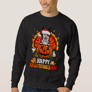 Dog Australian Cattle Hallothanksmas Halloween Tha Sweatshirt