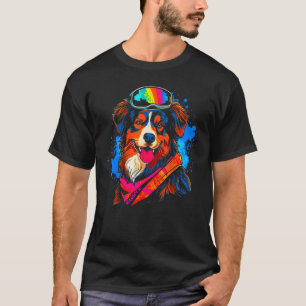 Dog Australian Shepherd Snowboard T-Shirt