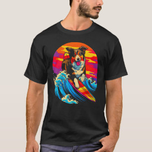 Dog Australian Shepherd Surf T-Shirt