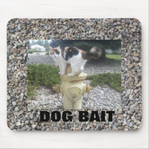 Dog Bait Cat on a Hydrant Mouse Pad
