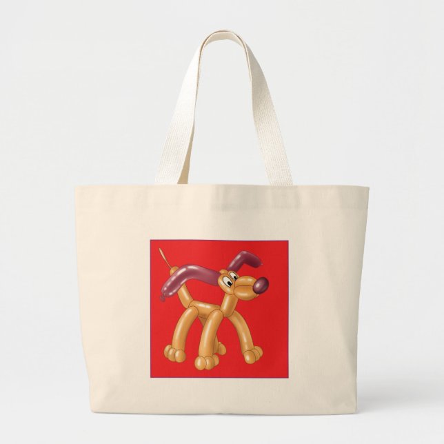 DOG BALLOON LARGE TOTE BAG (Front)