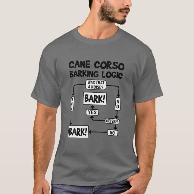 Dog Barking Logic, Funny Dog Gift Idea, Funny Cane T-Shirt (Front)