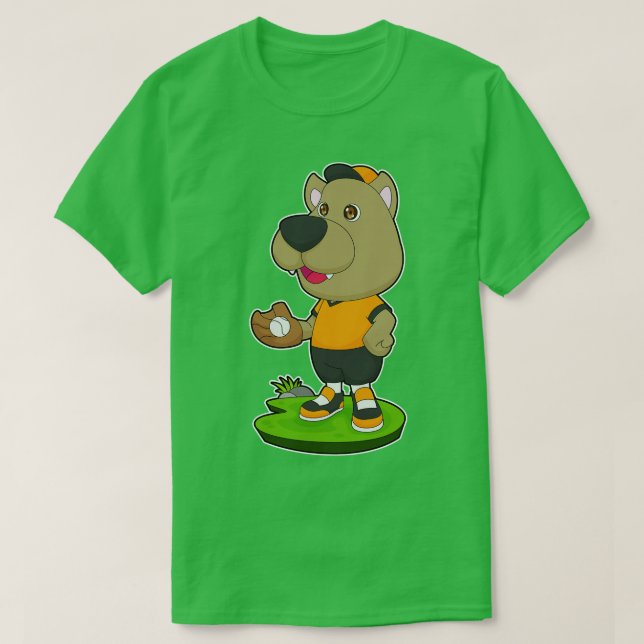 Dog Baseball Baseball glove T-Shirt (Design Front)
