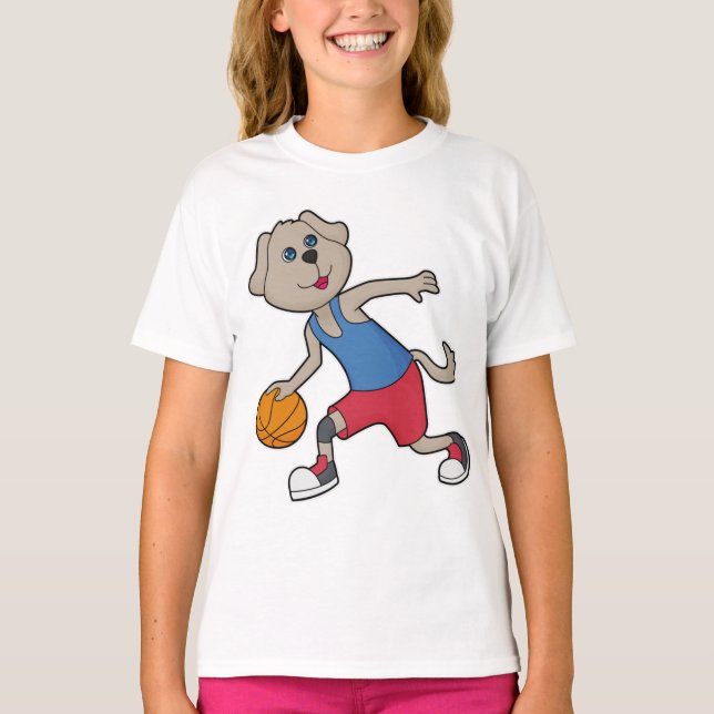 Dog Basketball player Basketball T-Shirt (Front)