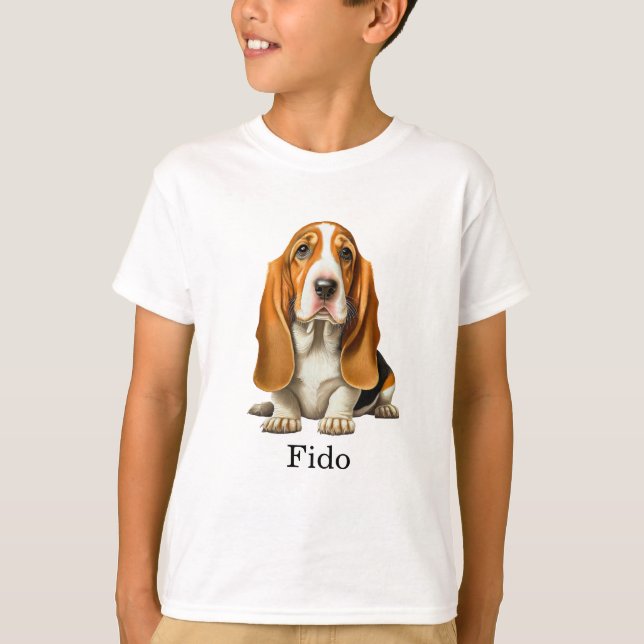 Dog, Basset Hound Template T-Shirt (Front)