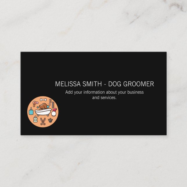 Dog Bath and Grooming Tools Appointment Card (Front)