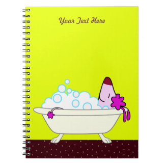 Dog Bath for Pet Groomers - yellow Spiral Notebook
