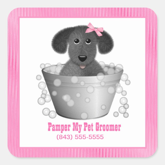 Dog Bath Groomer Business Stickers (Front)