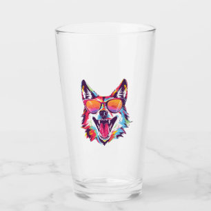 dog beach summer dog chilling gift dog lover glass