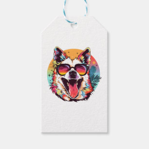 dog beach summer dog chilling gift tags