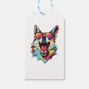 dog beach summer dog chilling gift tags