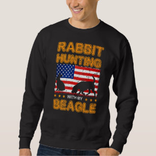 Dog Beagle Rabbit Hunting Beagle Hunter Usa Flag H Sweatshirt