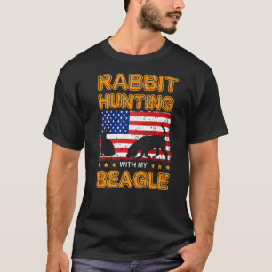 Dog Beagle Rabbit Hunting Beagle Hunter Usa Flag H T-Shirt