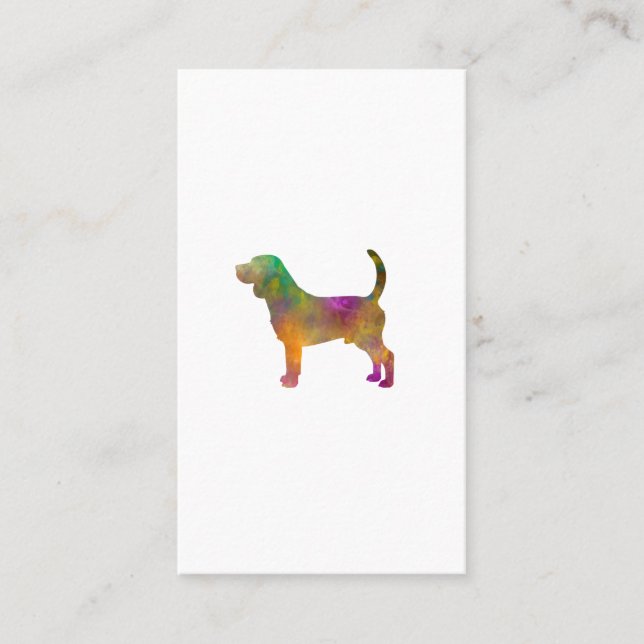 dog beagle silhouette business card (Front)