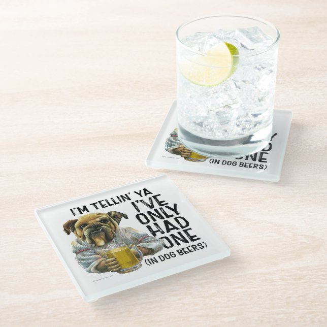 Dog Beers Glass Coaster (Angled)