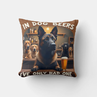 Dog Beers throw pillow