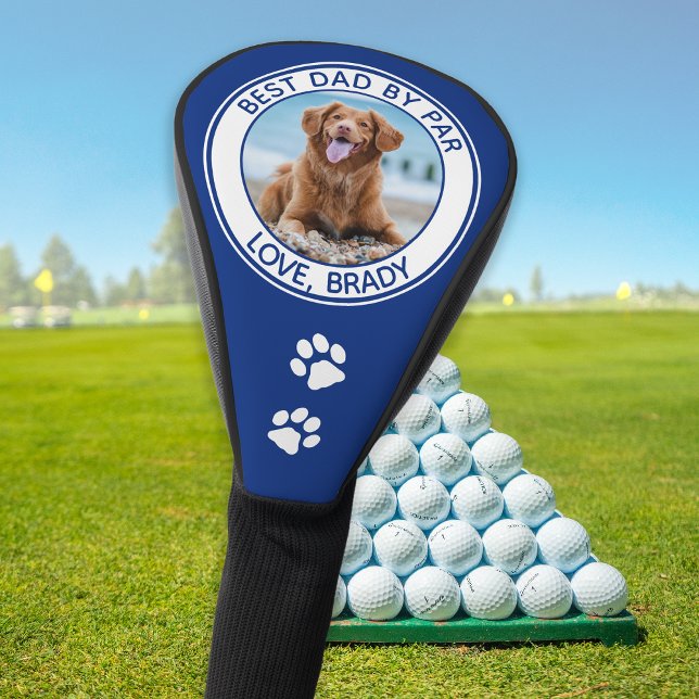 Dog Best Dad Ever Blue Photo Golf Head Cover (Creator Uploaded)
