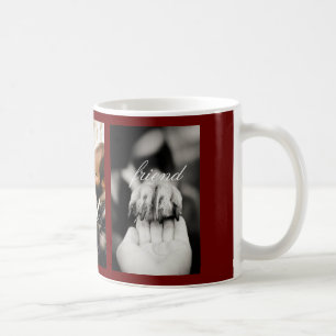 Dog Best Friend Cute 3 Photo Family Name Coffee Mug
