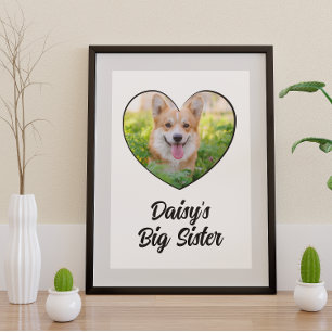 Dog big sister personalised photo poster