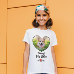 Dog big sister personalised photo T-Shirt