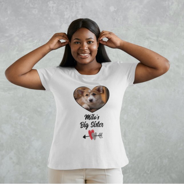 Dog big sister photo personalized  T-Shirt (Creator Uploaded)