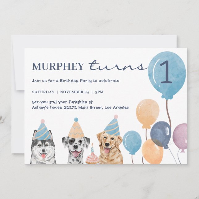 Dog Birthday Invitation (Front)