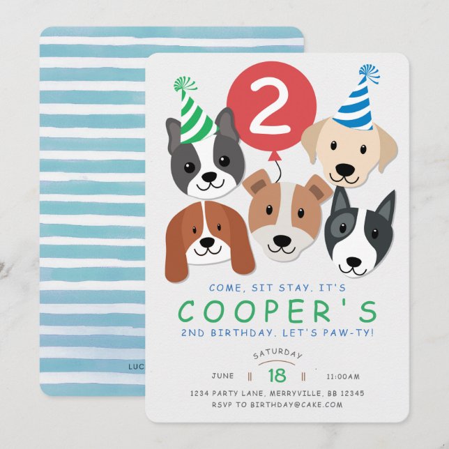 Dog Birthday Invitation (Front/Back)