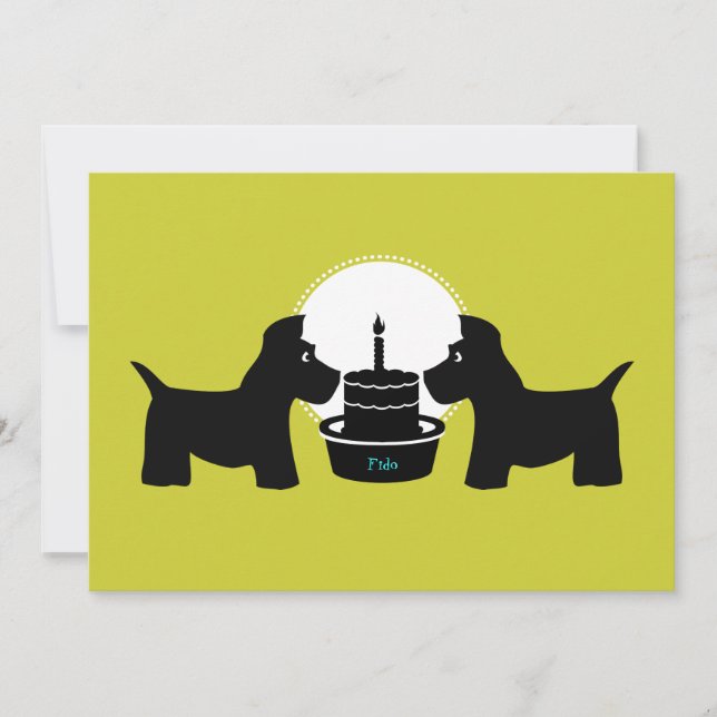 Dog Birthday Invitation - Its a Paw-ty (Front)