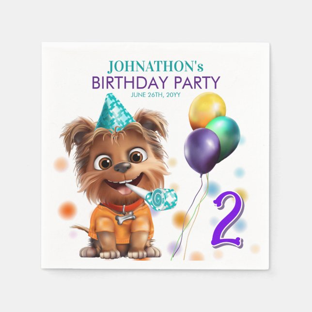 Dog Birthday Party Napkin (Front)