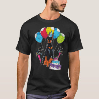Dog Birthday Party Pet Owner Animal Doberman T-Shirt