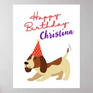 Dog Birthday Sign, Personalised Puppy Birthday Poster