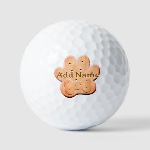 Dog Biscuit Pawprint and Bone Art Golf Balls