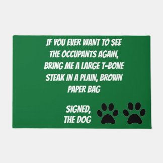Dog Blackmail Green Doormat