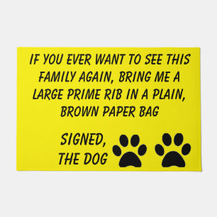 Dog Blackmail Yellow Doormat