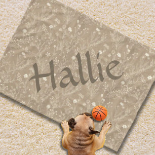 Dog Blanket - Brown Botanical, Personalised