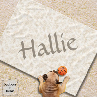 Dog Blanket - Ivory Botanical, Personalized