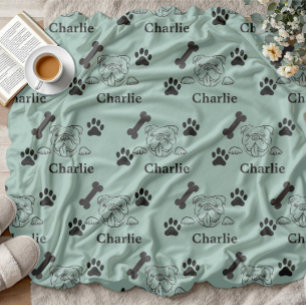  Dog Blanket with Name paws  gifts for dog lovers
