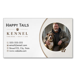 Dog Boarding, Daycare & Breeder Custom Kennel Magnetic Business Card