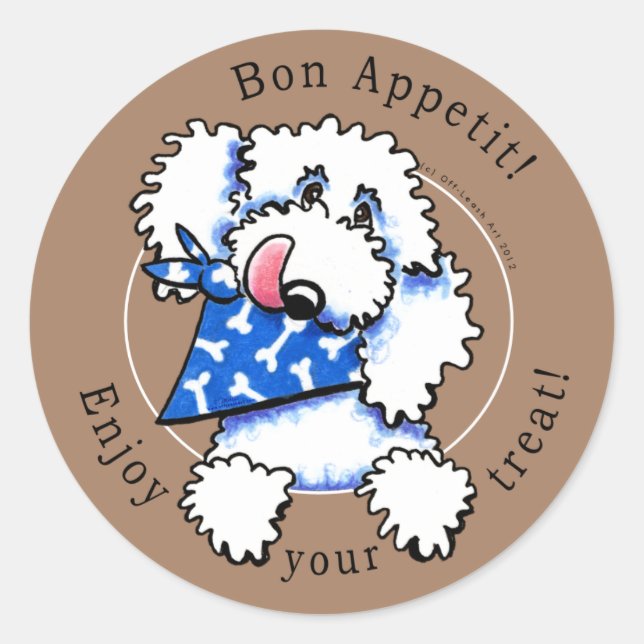 Dog Bon Appetit! Pet Treats Labels Taupe Brown (Front)