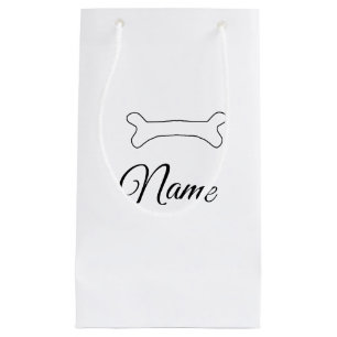 Dog bone add dog name photo custom personalised small gift bag