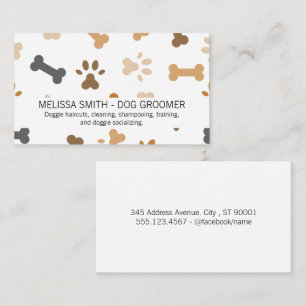 Dog Bone and Paw Prints Business Card
